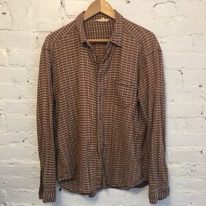 45 rpm Yuki Cotton shirt button up brown plaid size 5 japan